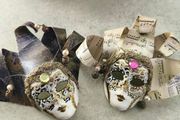 SET OF 2Venetian Mask: Hand-Painted Carnival Mask,  Home Decor.