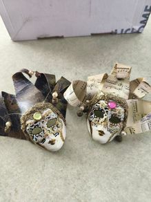 SET OF 2Venetian Mask: Hand-Painted Carnival Mask,  Home Decor.