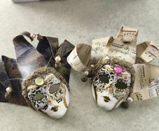 SET OF 2Venetian Mask: Hand-Painted Carnival Mask,  Home Decor.