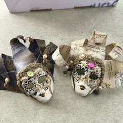 SET OF 2Venetian Mask: Hand-Painted Carnival Mask,  Home Decor.