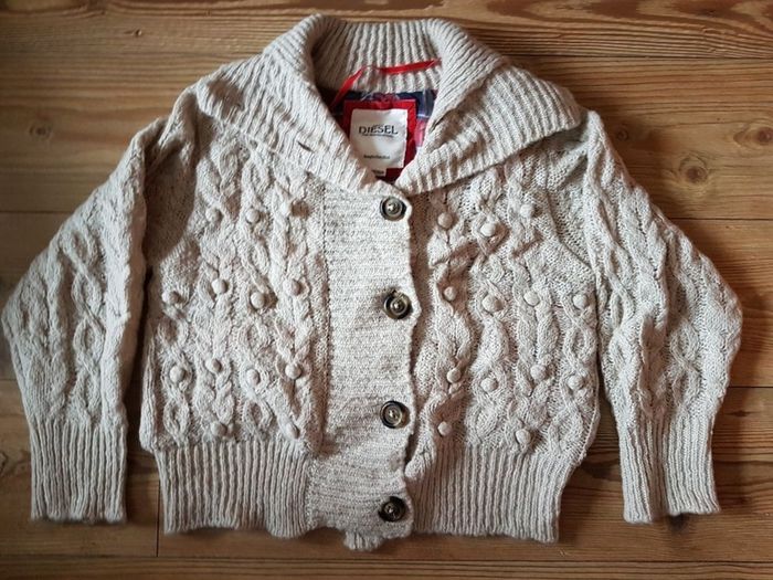 Diesel Wool Jumper Cardigan Size M / 12  brown beige