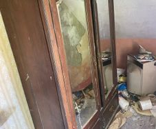 Vintage Antique Mirrored Double Wardrobe with Drawers