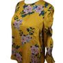 V By Very Ladies Mustard Yellow Floral Blouse With Long Rushed Sleeves Uk 16 Image 5