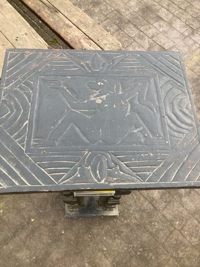 CD STAND. Carved wood