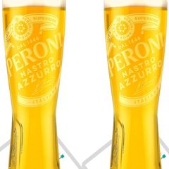 2 Tall Peroni Pint Glasses