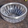 Vintage crystal serving bowl with silver rim Image 2