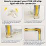 5pcs 90 Degree L-Shaped COB LED Strip Light Connectors, 8mm 2-Pin, Clear Plastic, Image 3