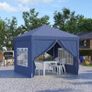 3x3m Popup Gazebo Marquee Party Tent Pavilion Blue with 4 Sides Image 3