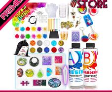 Jewelry Making Kit - Resin Kits for Beginners with Molds and Resin Making Supplies - Silicone Casting Mold, Tools Set and Clear Epoxy Resin for DIY Jewelry Craft (FREE SHIPPING)