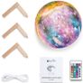 18cm/7.1 inch Moon Lamp Large,OxyLED 3D Print LED Starry Sky Moon Light with Stand Remote Touch Control and USB Rechargeable,Dimmable Light for Kids Lover Friends Birthday Christmas Gifts Image 8