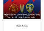 Manchester United Vs Leeds Ticket