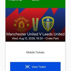 Manchester United Vs Leeds Ticket