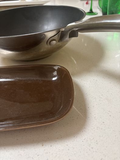Thomas Rosenthal Stainless Steel Wok and Free same brand cake / biscuit plate