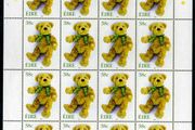 2002 Ireland Greetings (Teddy Bear) Commemorative Stamp Sheetlet Plate 1A1A1A1A Mint Never Hinged (MNH)