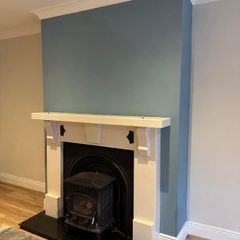 Complete Victorian Fireplace Suite - White Surround + Cast Iron Arch+ Stove + Plate & Flue