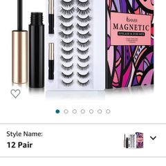 [12 Pairs] Magnetic Eyelashes and Magnetic Eyeliner Kit, Upgraded 3D Reusable Magnetic False Lashes Natural Look with 2 Liquid Eyeliner Waterproof and Applicator, No Glue Needed