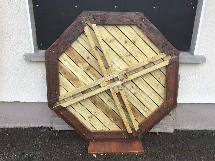 Wooden patio picnic table