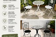 NEW 3 Piece Garden Bistro Set ONLY  229 EURO