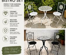 NEW 3 Piece Garden Bistro Set ONLY  229 EURO
