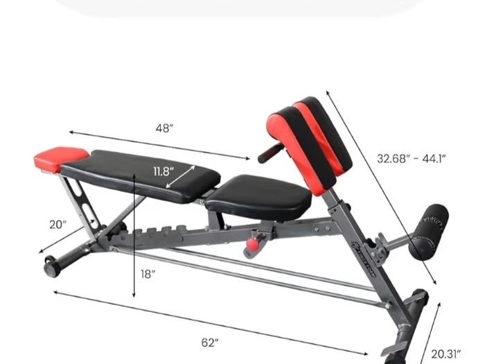 Multi-Functional FID Weight Bench for Full All-in-One Body Workout Hyper Back Extension, Roman Chair, Adjustable Ab Sit up Bench, Incline Decline Bench, Flat Bench