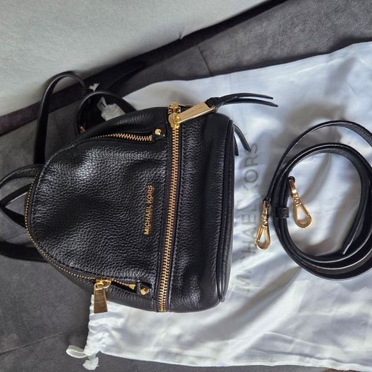 Genuine Michael Kors black mini backpack convertible crossbody in excellent condition
