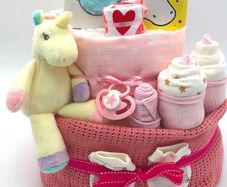 Nappy Cake Unicorn 2 Tier Pink (Baby Shower)