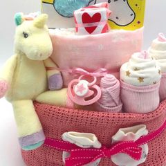 Nappy Cake Unicorn 2 Tier Pink (Baby Shower)