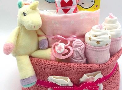 Nappy Cake Unicorn 2 Tier Pink (Baby Shower)