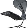 _Hanging Lounger with Frame, Floating Lounger with Parasol, Indoor & Outdoor, Includes Cushion with Pillow, for Garden, Patio and Balcony Image 4
