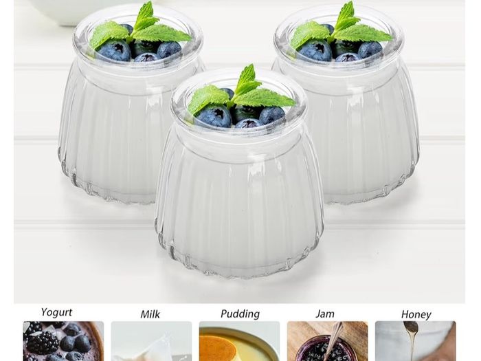 Brand New Fasmov Small Yogurt Jars 118ml with PE Lids Perfect for Jam