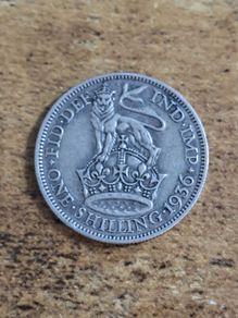 Great Britain UK 1936, One Shilling, George V, Silver Coin - free standard postage