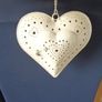 Shabby Chic Hanging Heart Shaped T Light Holder Image 4