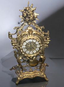 Heavy large solid brass clock quartz movement