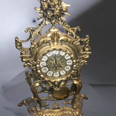 Heavy large solid brass clock quartz movement