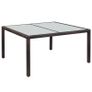 7 Piece Outdoor Dining Set with Cushions Poly Rattan Brown Image 6