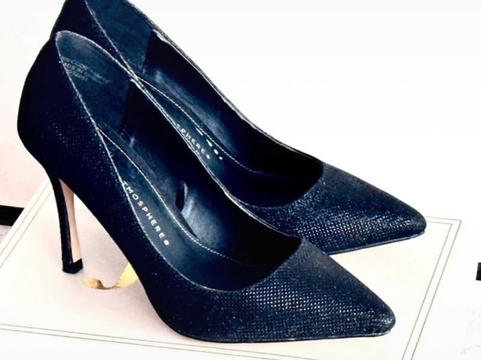 Sparkly Black Stiletto Heels - Size UK 5 (Atmosphere)