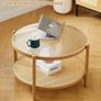 Round Glass Metal Center Table, Modern Simple 2 Tier Middle Table for Small Space Living Room Bedroom Office Meeting Room Image 2