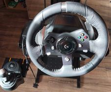 Logitech G920 Steering Wheel, Pedals, Gear Shifter and Stand. Car Racing Simulator Setup