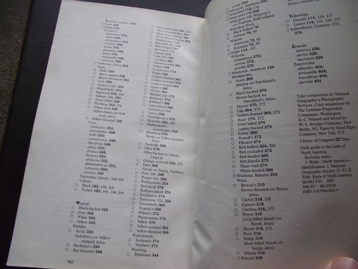 1987 "Field Guide To The Birds Of North America - National Geographic Society"