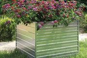 Garden Raised Bed 100x100x77 cm Galvanized Steel Silver