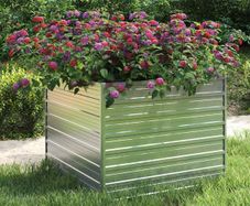 Garden Raised Bed 100x100x77 cm Galvanized Steel Silver