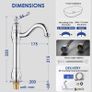 Chrome Vintage Retro Tall Tap for Bathroom Basin, High Rise Bathroom Sink Mixer Tap with 360 Swivel Spout, Brass Construction Basin Mixer Tap, Cloakroom Classic Countertop Image 6