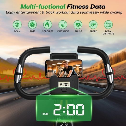 Upgraded Folding Exercise Bike with 16-Level Adjustable Magnetic Resistance, 330/350LBS Quiet Foldable Indoor Cycling Bike, Fitness Stationary Bike with LCD Display & Large Comfortable Seat Cushion