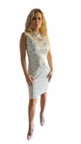 White floral lace dress
