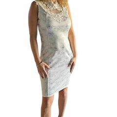 White floral lace dress