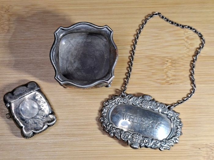 Antique Solid Silver Lot 3 Pieces