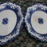 Vintage Ironstone Blue and white Transfer Serving Plates HUDSON WILCOX & TILL - England 16"x12" and 14"x11" Image 6