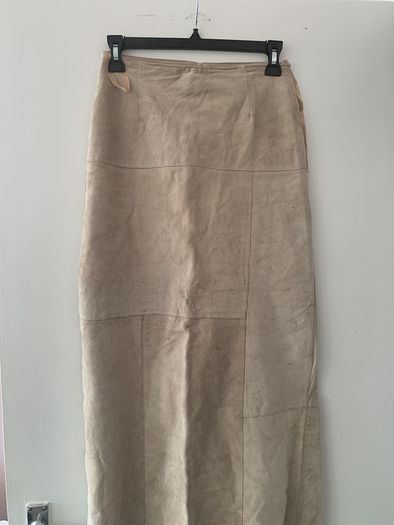 vintage suede maxi skirt