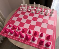 Chess board and pieces new