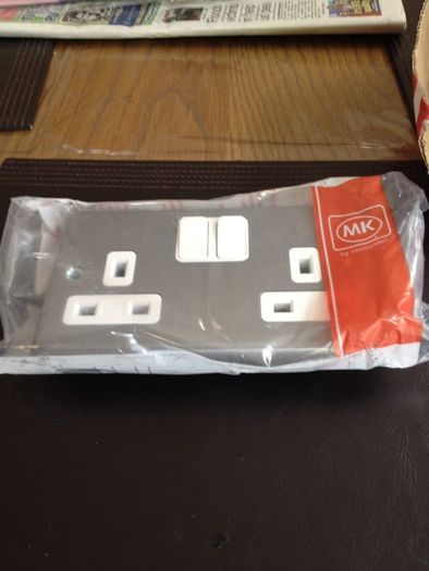 Four MK twin sockets for sale